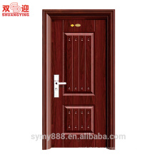 Diseño de la puerta principal de acero con cerradura y bisagras de acero inoxidable